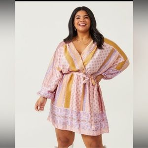 Arula plus size boho harmony tie dress